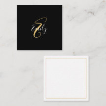 Modern Elegant Black Guld Monogram Script Namn