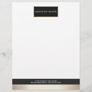 Modern Elegant Black Guld Plaque Professionell Brevhuvud