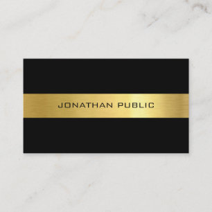 Modern Elegant Black Guld Professionell-mall Visitkort