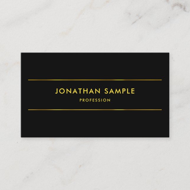 Modern elegant Black Guld Professionell Template M Visitkort (Framsida)