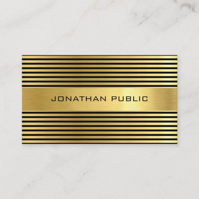 Modern elegant Black Guld Professionell Template M Visitkort (Framsida)