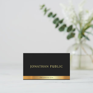Modern elegant Black Guld Professionell Template M Visitkort