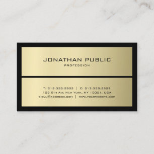 Modern Elegant Black & Guld-Professionell Visitkort