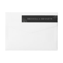 Modern Elegant Black med Löv Bröllop