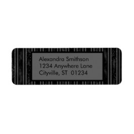 Modern Elegant Black och Grått Stripe Returadress Etikett