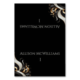 Modern Elegant Black och Guld Bordsnummer