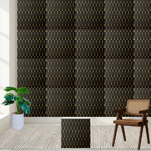 Modern Elegant Black och Guld Geometric Hexagon Kakelplatta