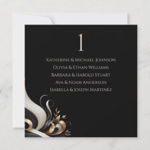 Modern Elegant Black och Guld Inbjudningar