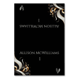 Modern Elegant Black och Guld Poultry Bordsnummer