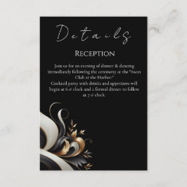 Modern Elegant Black och Guld Tilläggskort
