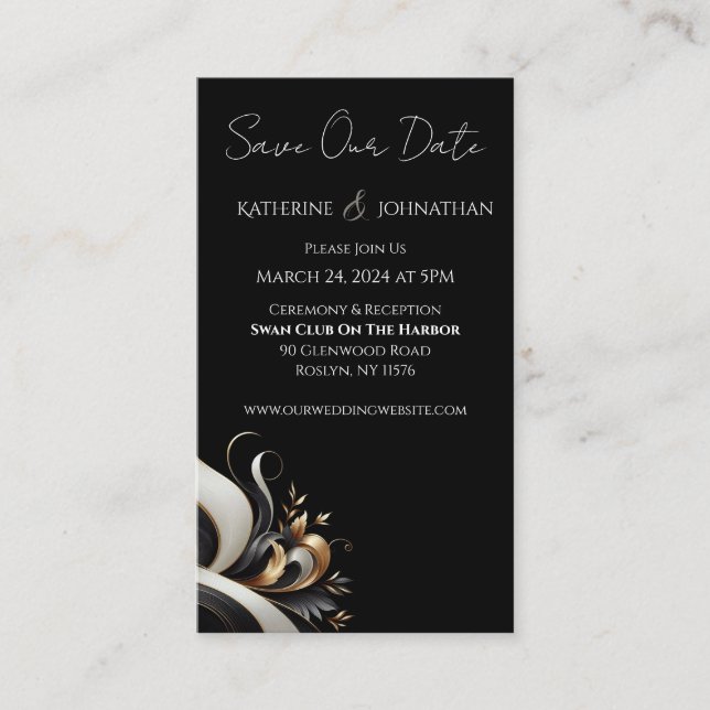 Modern Elegant Black och Guld Visitkort (Framsida)