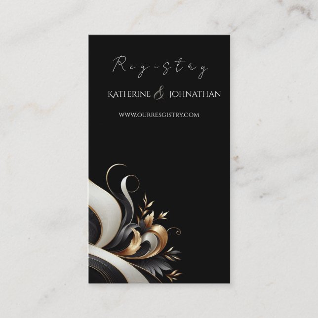 Modern Elegant Black och Guld Visitkort (Framsida)