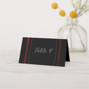 Modern Elegant Black och Red Placeringskort