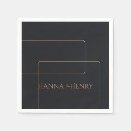 Modern elegant Black ro guld Pappersservett