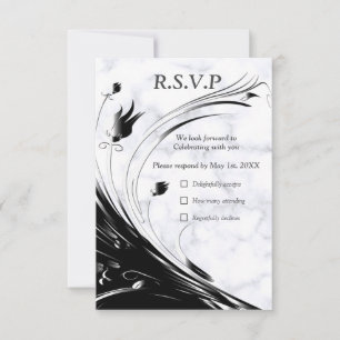 Modern Elegant Black Silhouette på White Marble OSA Kort