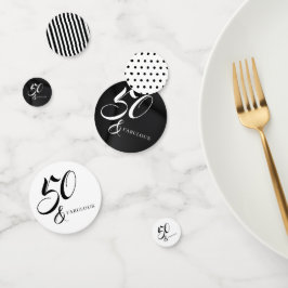Modern Elegant Black White 50 Fabulous Birthday 
