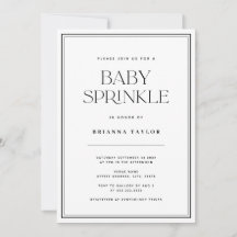 Modern Elegant Black & White Baby Sprinkle