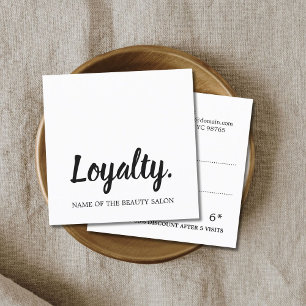Modern Elegant Black White Beauty Loyalty Card Lojalitetskort