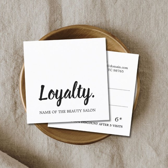 Modern Elegant Black White Beauty Loyalty Card Lojalitetskort (Skapare uppladdad)