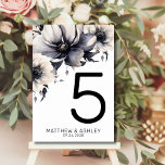 Modern Elegant Black White Blommigt Bröllop Bordsnummer<br><div class="desc">Färg och enkel modern design för svartvit blomma bröllop. Ett klassiskt men vismiskt utseende med svart, grått och gräddblommor av färgad med svart typsnitt och modern text. Redigera all text till din egen information. Du kan till och med byta ut bakgrunden färg mot vad du vill! Jag har också en...</div>