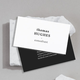 Modern Elegant Black White Consultant Visitkort