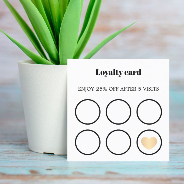 Modern Elegant Black White Fold Faux Guld Heart Fyrkantigt Visitkort (Skapare uppladdad)