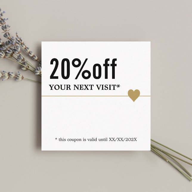 Modern Elegant Black White Guld Beauty Coupon Rabattkort (Skapare uppladdad)