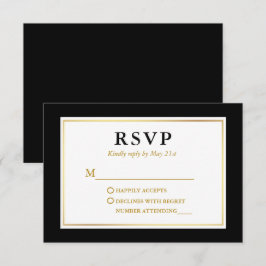 Modern Elegant Black White Guld OSA Kort