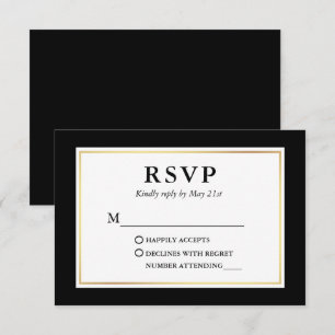 Modern Elegant Black White Guld Ram OSA Kort