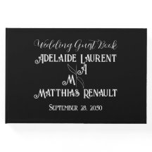 Modern Elegant Black & White Guld Stripe Bröllop