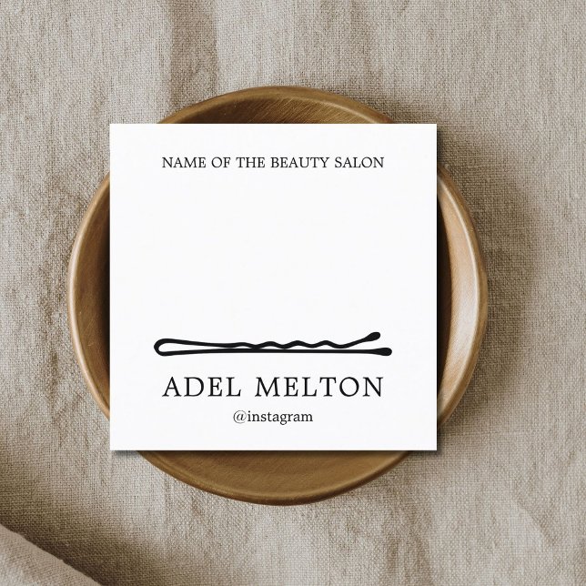 Modern Elegant Black White Hair Stift Salon Lojalitetskort (Skapare uppladdad)