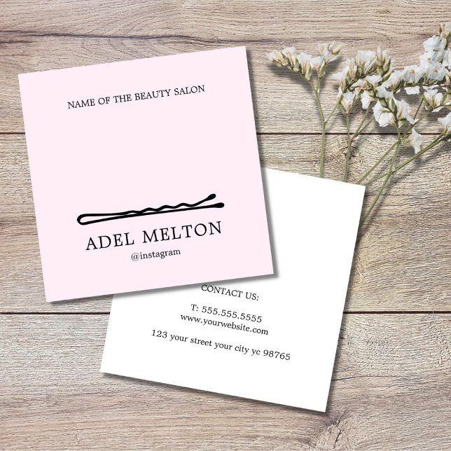 Modern Elegant Black White Hair Stift Salon Lojalitetskort (Skapare uppladdad)