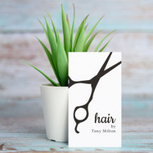 Modern Elegant Black White Hair Stylist