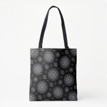 Modern Elegant Black & White Mandala Dot Art
