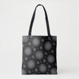 Modern Elegant Black & White Mandala Dot Art Tygkasse