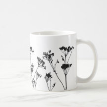 Modern Elegant Black White Meadow Flowers