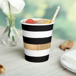Modern Elegant Black, White och Guld Stripe