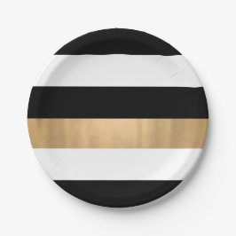 Modern Elegant Black, White och Guld Stripe