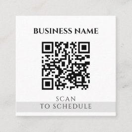 Modern Elegant Black White QR Code Social Media Fyrkantigt Visitkort
