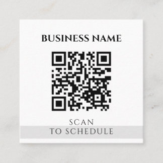 Modern Elegant Black White QR Code Social Media Fyrkantigt Visitkort