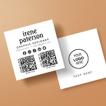 Modern Elegant Black White QR Code Social Media