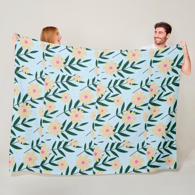 Modern Elegant Blommigt Fleecefilt (På plats)