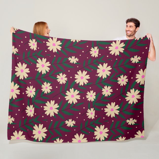 Modern Elegant Blommigt Fleecefilt (På plats)