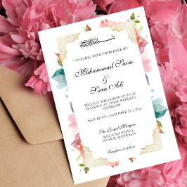 Modern Elegant, Blommigt för  Rosa, muslimsk Inbjudningar