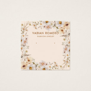 Modern Elegant Blommigt Juelry Earring Visning Car Fyrkantigt Visitkort