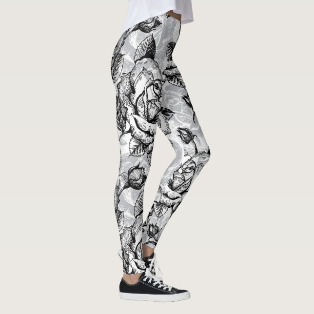 Modern Elegant Blommigt Leggings (Höger)