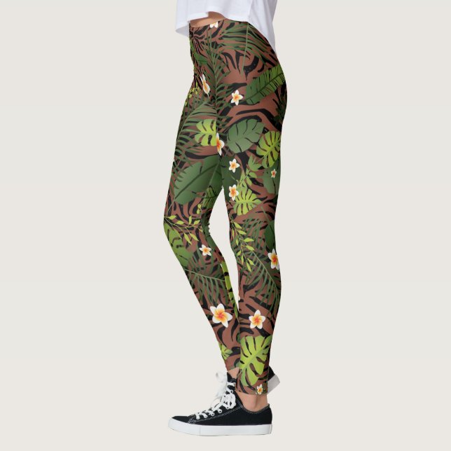 Modern Elegant Blommigt Leggings (Vänster)