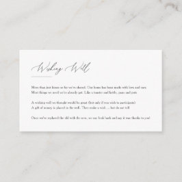 Modern Elegant Blommigt Line Art Wishing well Card Tilläggskort