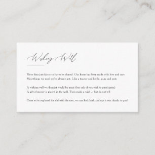 Modern Elegant Blommigt Line Art Wishing well Card Tilläggskort