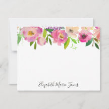 Modern Elegant Blommigt Rosa Pastel Watercolor Peo